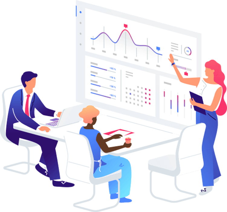 Team Collaborating in a Corporate Office