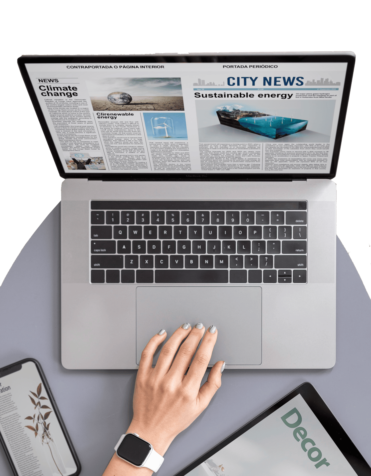 MacBook Pro laptop with a digital news webpage
